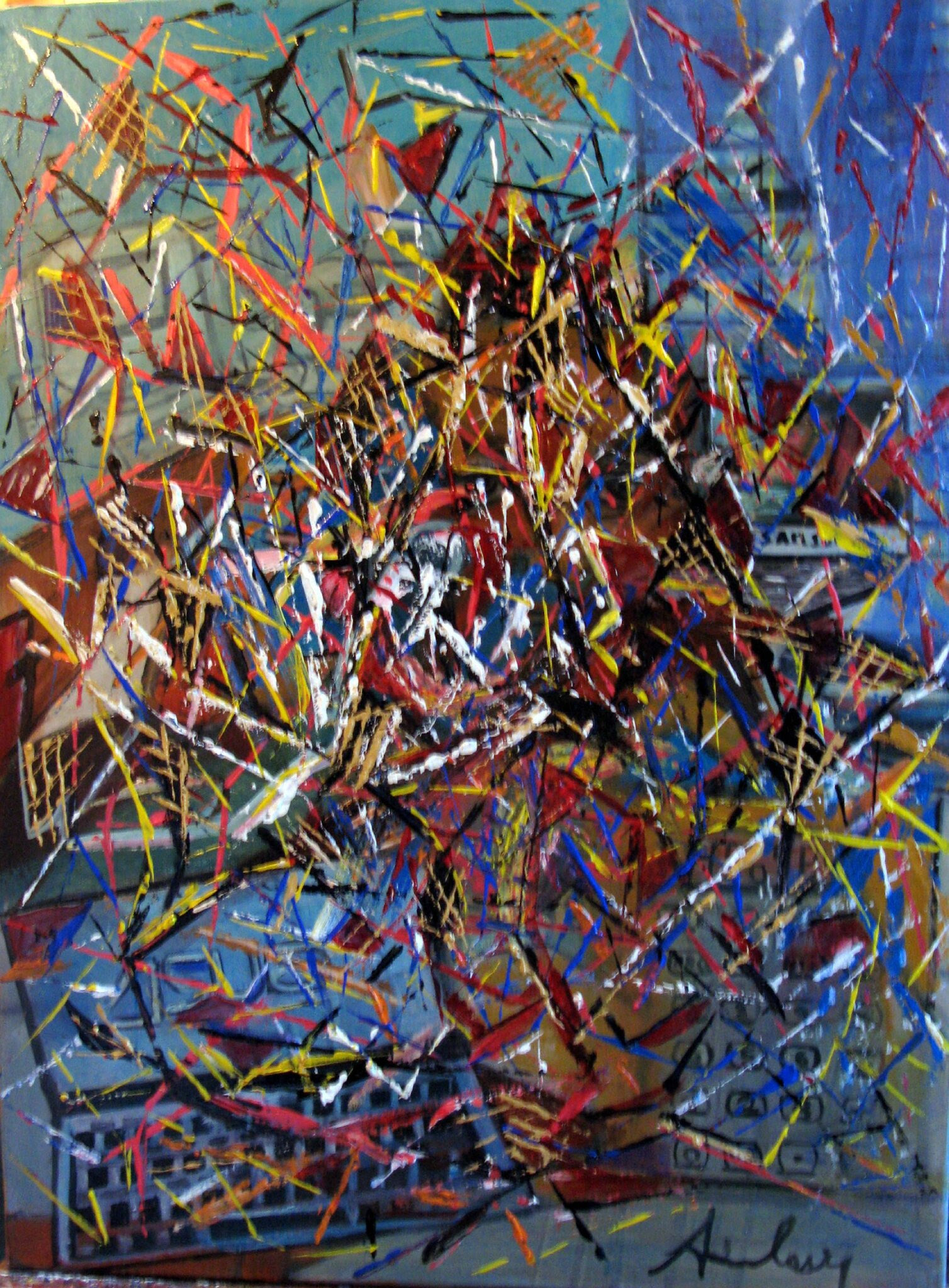 ILLUMINATIONS peinture acrylique au couteau 73 x 54 sur ILLUMINATIONS peinture acrylique au couteau 73 x 54 sur
