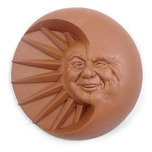 Amazon.com : Celestial Smile Sun and Moon Cast Stone Wall Art ...