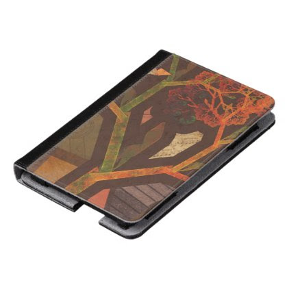 Beautiful Fractal Collage of an Origami Autumn Kindle Case