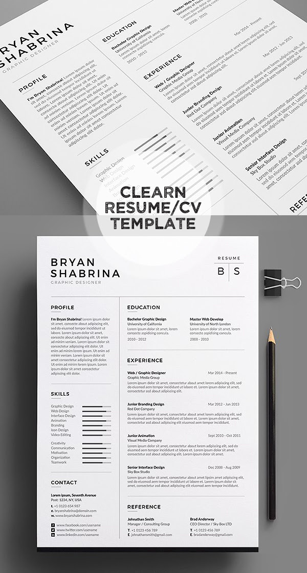 50 Best Resume Templates For 2018 | Design | Graphic ...