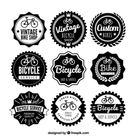 Vintage bike badges collection