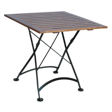 Limited Offer European Cafe Square Folding Table w African Teak Wood
Slat Top Before Too Late