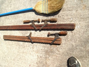 ... antique wood wooden bar clamp carpenter tool 1- patent grand rapids mi