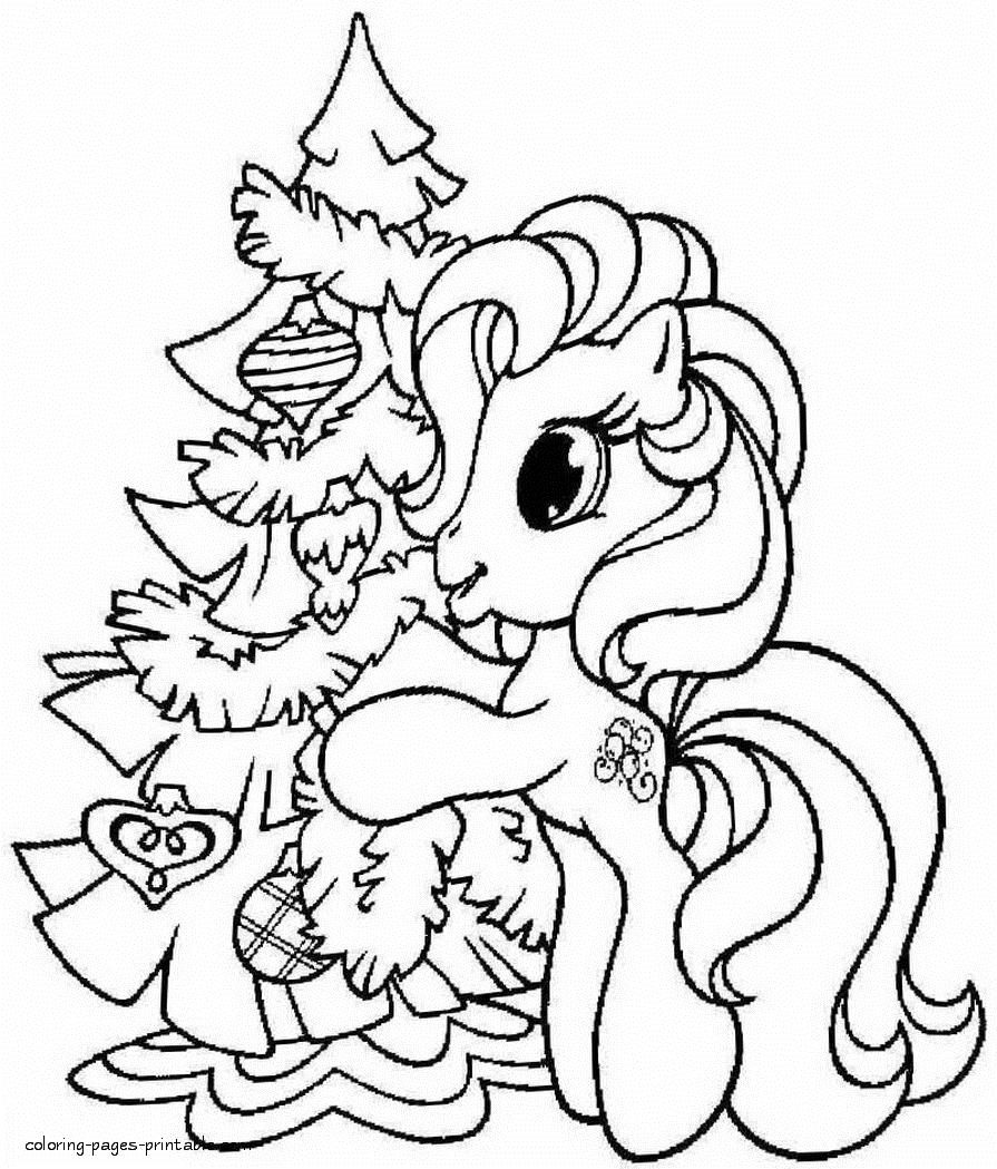 My little pony christmas coloring pages to download and