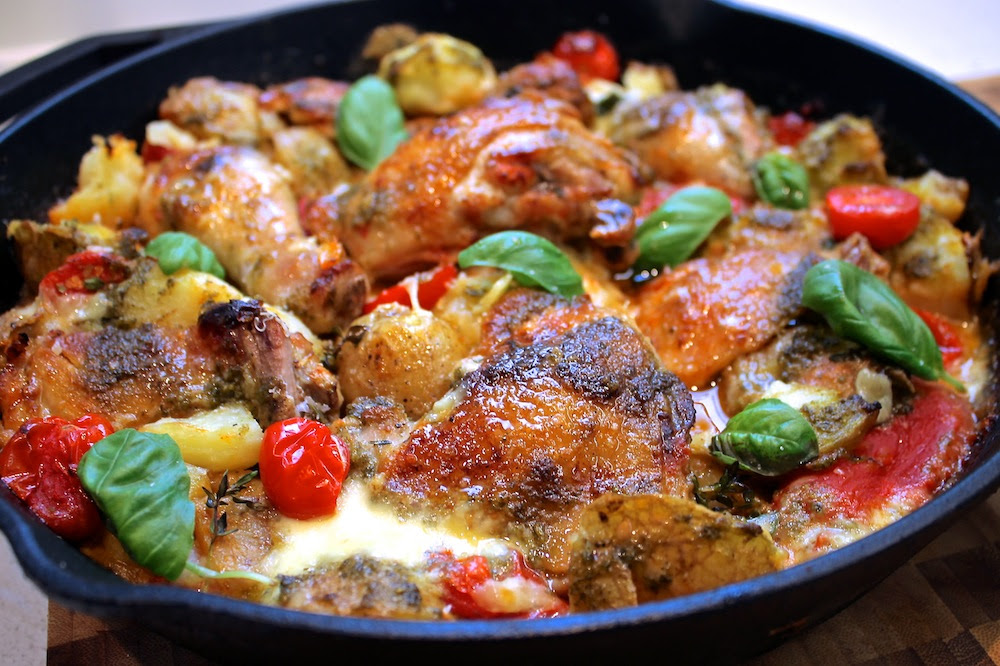chicken baked tomato recipes thigh ChelseaWinter.co.nz with herb bake chicken Italian