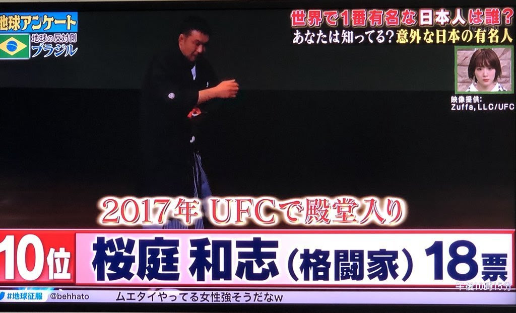 朗報 陸海空 地球征服するなんて のブラジルで有名な日本人ランキングの10位に桜庭選手 ８位に岡見選手がランクイン みんなの反応 宮崎駿より有名 Mma遅報
