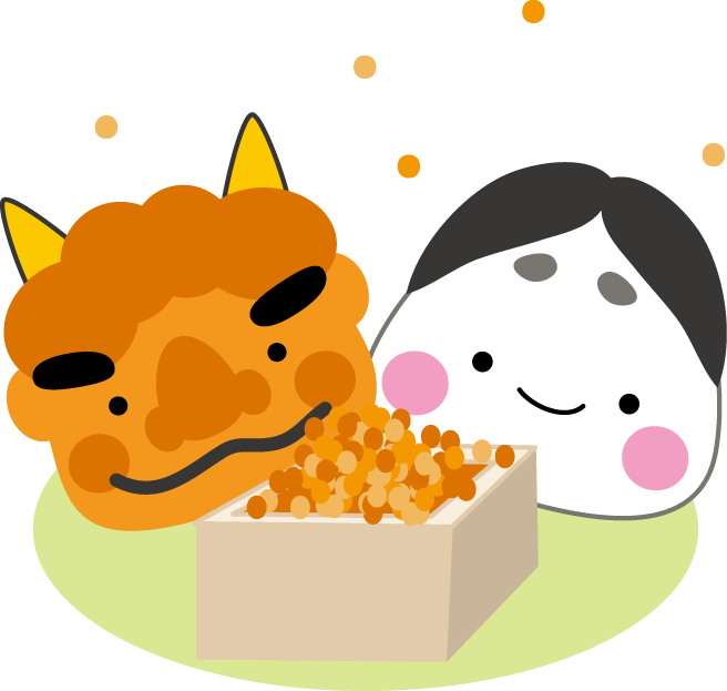 節分のイラスト 鬼と福 無料イラスト
