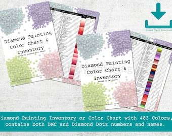  diamond dotz color chart etsy finland