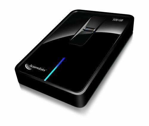 AcomData Enigma Fingerprint Security 500 GB USB 2.0 Rugged Portable 2.5-inch External Hard Drive BIO500UE (Black)