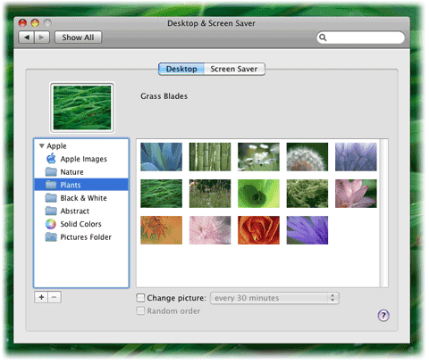 ... of preinstalled desktop images in Desktop & Screen Saver preferences