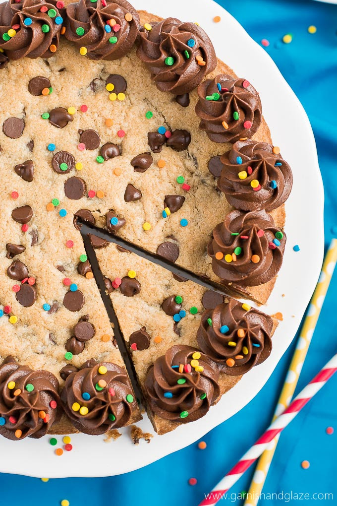 Chocolate Chip Cookie Cake - Garnish & Glaze