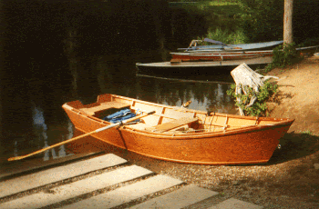 display cedar strip built whitehall dinghy row boat 5.1