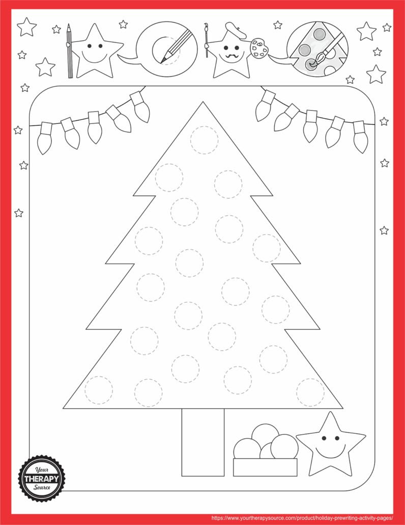 Holiday Tree Prewriting Activity Freebie Info Holiday Tree Prewriting Activity Page
