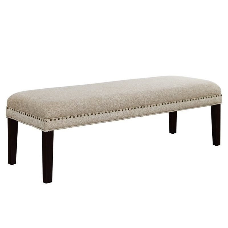 PRI Upholstered Bedroom Bench in Tan