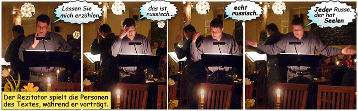 Der   Kieler Rezitator Matthias Willms bei einer Lesung