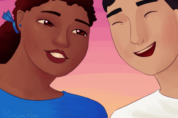 Woman Makes Man Laugh.png