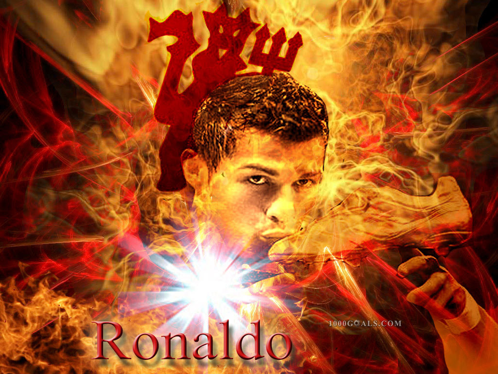 Cristiano Ronaldo wallpaper fire | 1000 Goals
