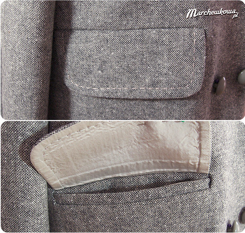 marchewkowa, szafiarka, żakiet, lata 50, tweed, szycie, kieszenie wpuszczane z klapką, Burda 9/2007, retro, vintage