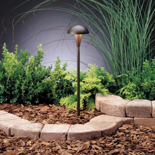 Kichler Lighting 15323AZT Eclipse 1-Light 12-Volt Path  &  Spread Light, Textured Architectural Bronze