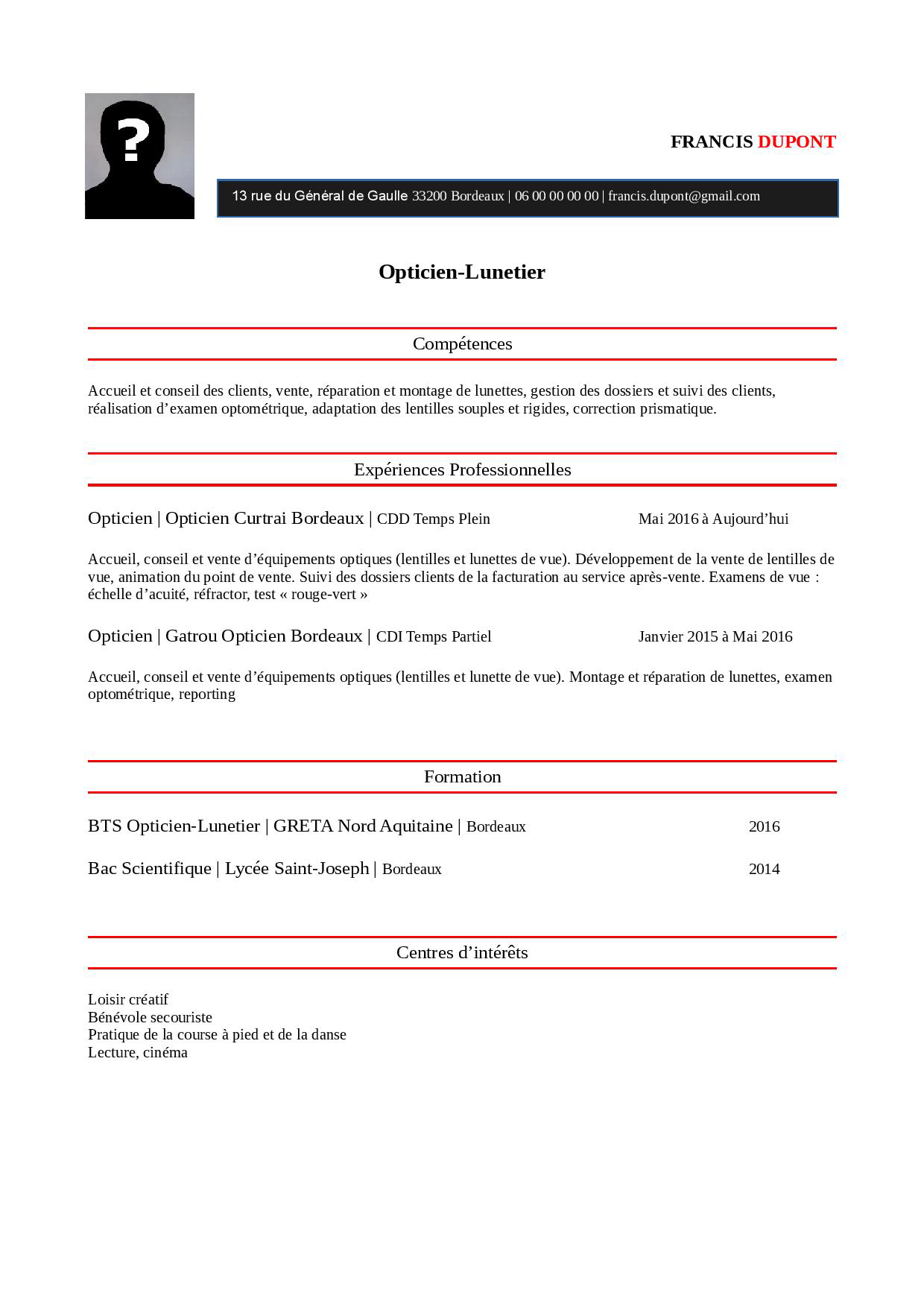 exemple de demande d'emploi banque   99