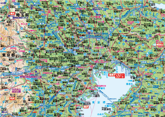 A0判 関東全図 ポスター 地図のことなら塔文社