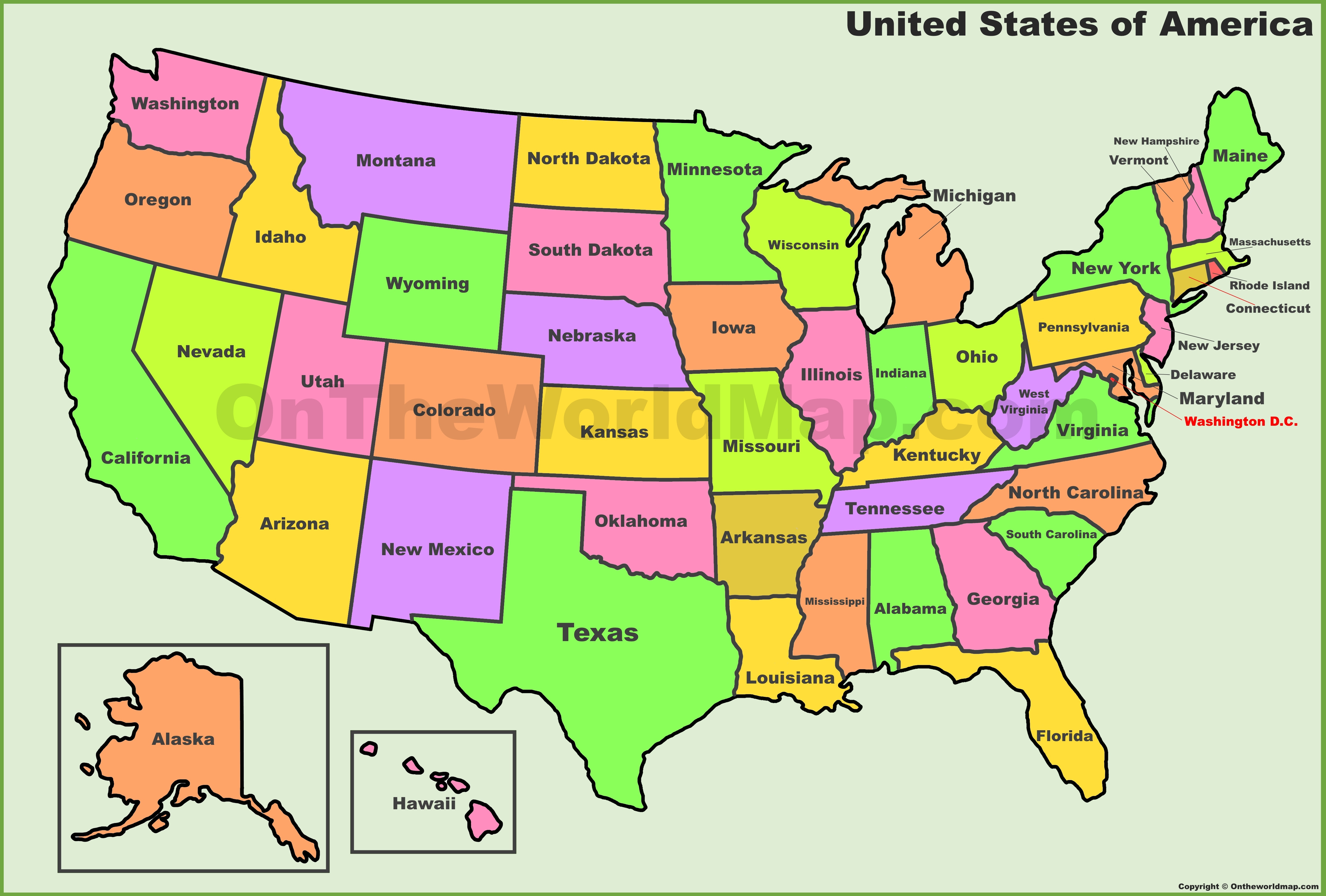 Map Of The United States By State USA States Map | List of U.S. States | U.S. Map