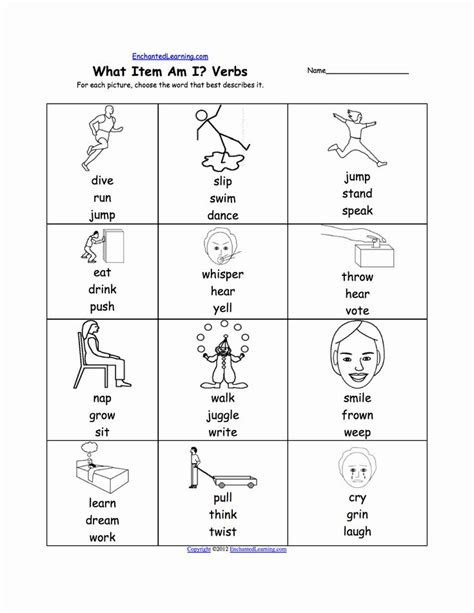 worksheet for kindergarten verbs in 2020 1st grade worksheets verb