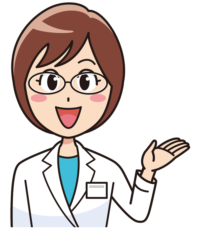 案内する笑顔の女性薬剤師 無料イラスト素材 イラスト素材図鑑