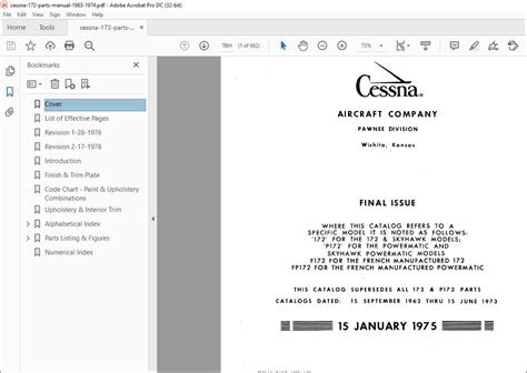 eBook Cessna 172 Series Parts Manual Gatalog 1962 1973