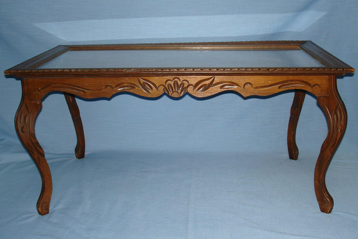Antique Blue Glass Coffee Table | Coffee Table Design Ideas