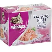 Whiskas Purrfectly Fish with Salmon, Snapper or Shrimp Cat Variety Pack