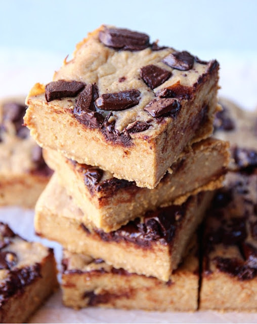 Vegan Chocolate Chunk PB Blondies