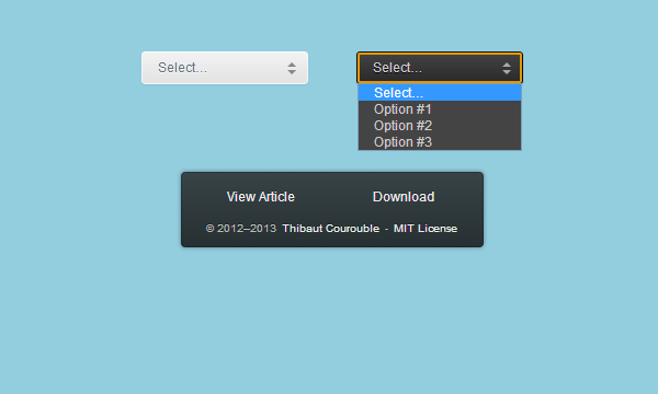 select menu lists input form dark light ui