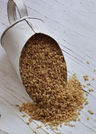 Scoop of brown rice
