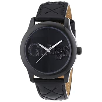 Indovina - W70040L2 - Ladies Watch - analogico al quarzo - quadrante nero - cinturino in pelle nera Guess - W70040L2 - Montre Femme - Quartz Analogique - Cadran Noir - Bracelet Cuir Noir