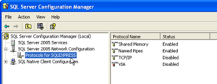 sql network config express