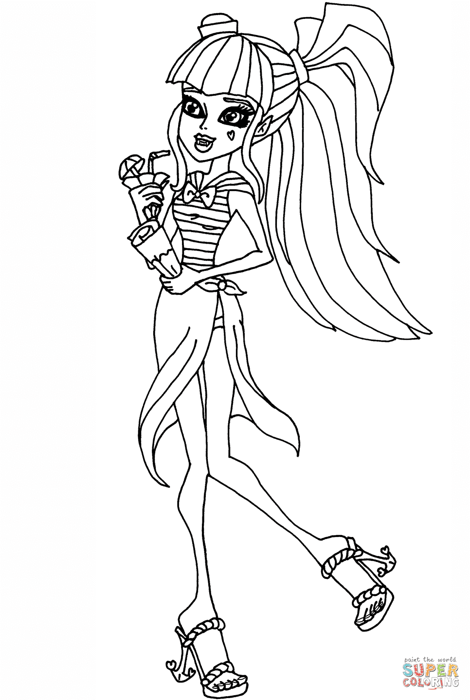 the Monster High Draculaura coloring pages