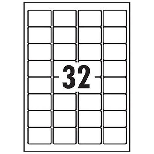 Everyday Laser Labels / 32 per Sheet / 49x30mm / White / 3200 Labels