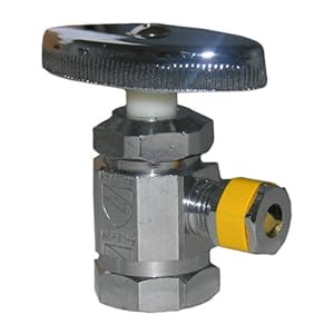 Lasco 06-7271 Chrome Plated Brass Angle Stop Valve 1/2-Inch Female Iron Pipe X 1/4-Inch OD Compression