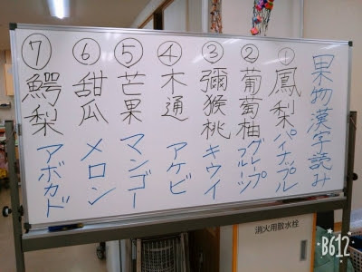 難読漢字 果物編 広瀬病院デイサービスセンター