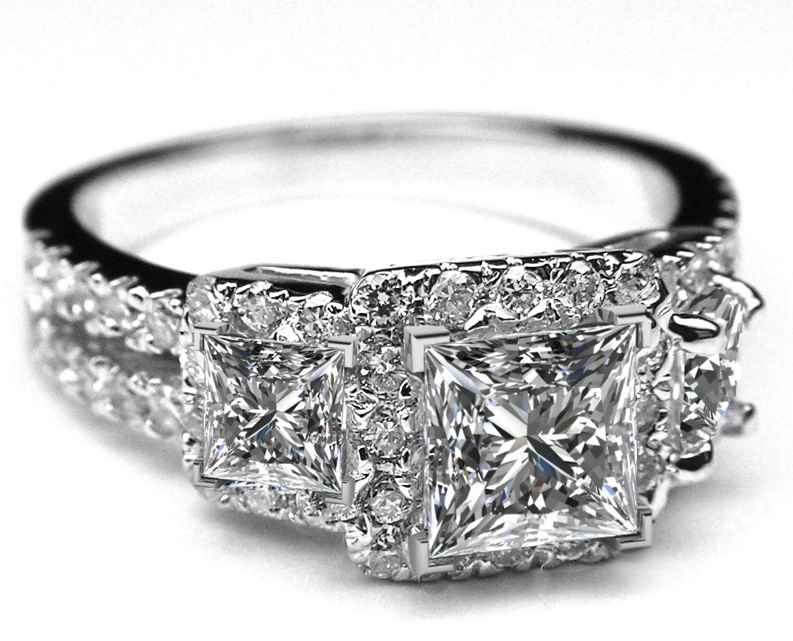 3 stone black diamond engagement rings
