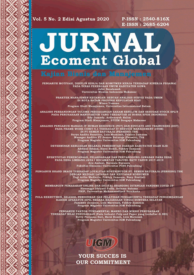 Jurnal Ecoment Global : Kajian Bisnis dan Manajemen