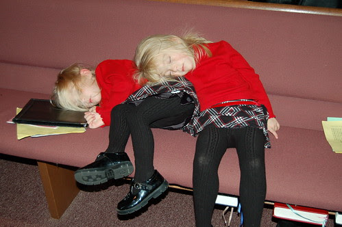 4:30 p.m. on Christmas Eve, Sleeping at the church program...PRICELESS!