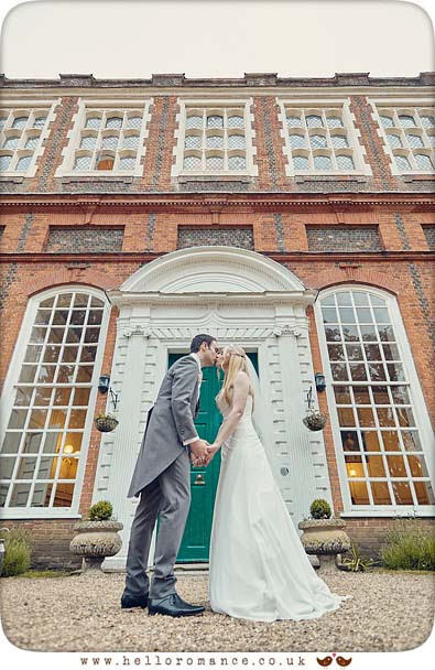 Evening wedding photo of bride and groom at Gosfield Hall - www.helloromance.co.uk