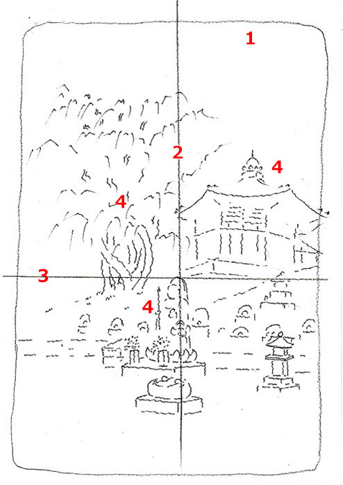 簡単スケッチ水彩画 風景画 第４回 興福寺南円堂の藤を描く ヨシミチガ