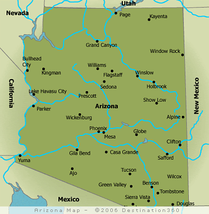 Arizona Map With Cities
