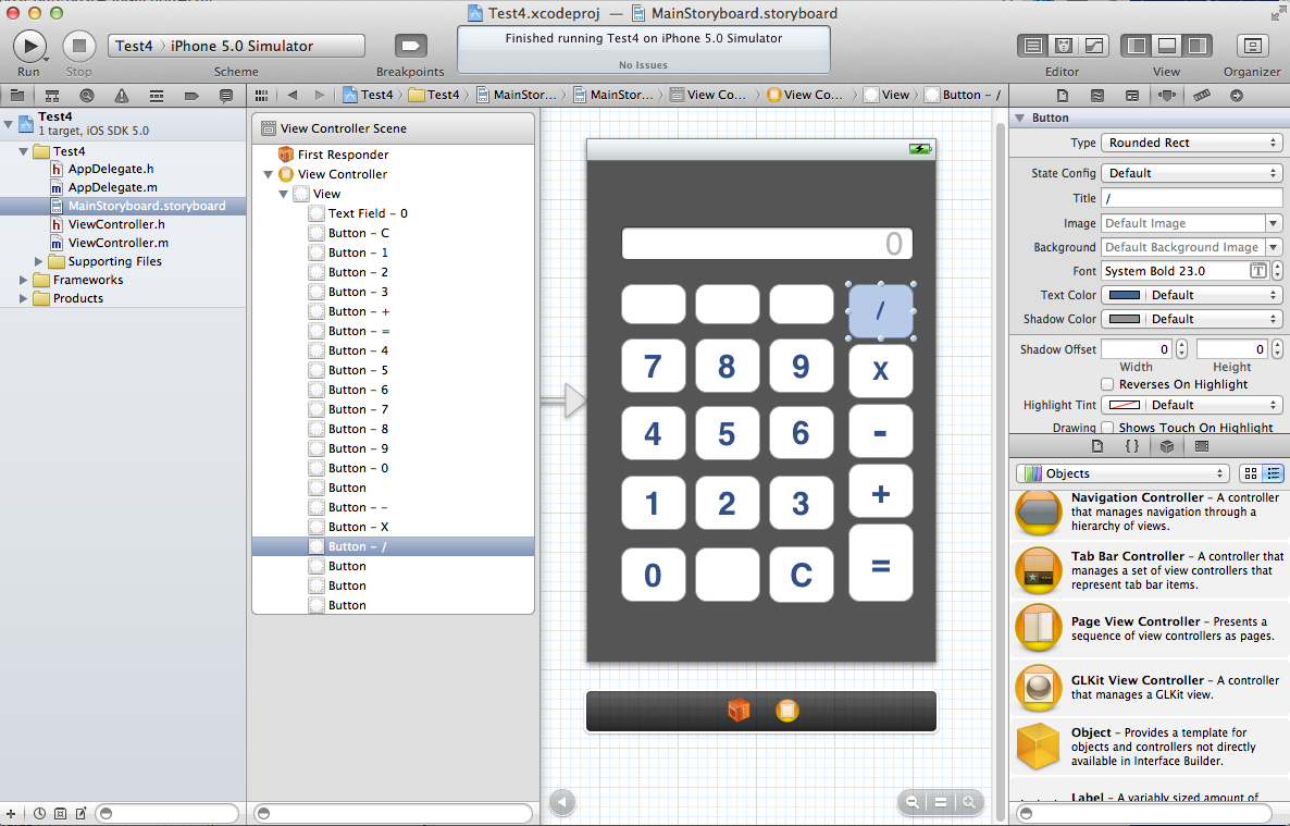 Calculator design in Xcode Storyboard