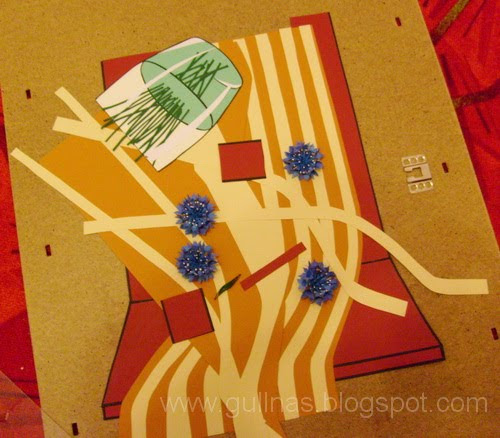 Quilled cornflowers - in progress