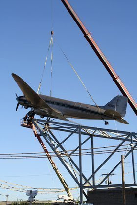 As part of a $5 million renovation, The Roasterie mounted a DC-3 onto its roof in September. 