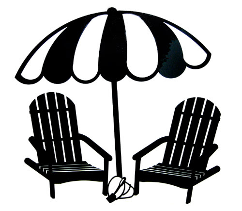 Beach Chair Clipart Black And White Clip Art Library